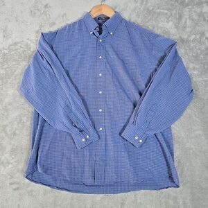 Tommy‎ Hilfiger Shirt Mens XL Blue Check Casual Button Up Long Sleeve